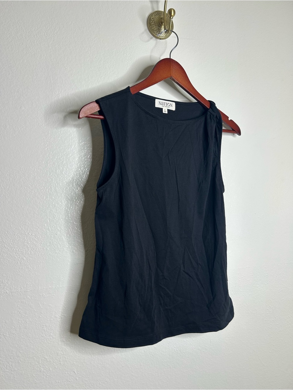 NWT Nation LA Black Cotton Twist Aly Tank Top in Jet Black Size Small